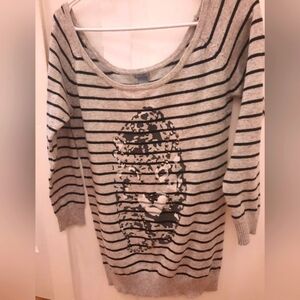 Striped bejeweled tiger sweater